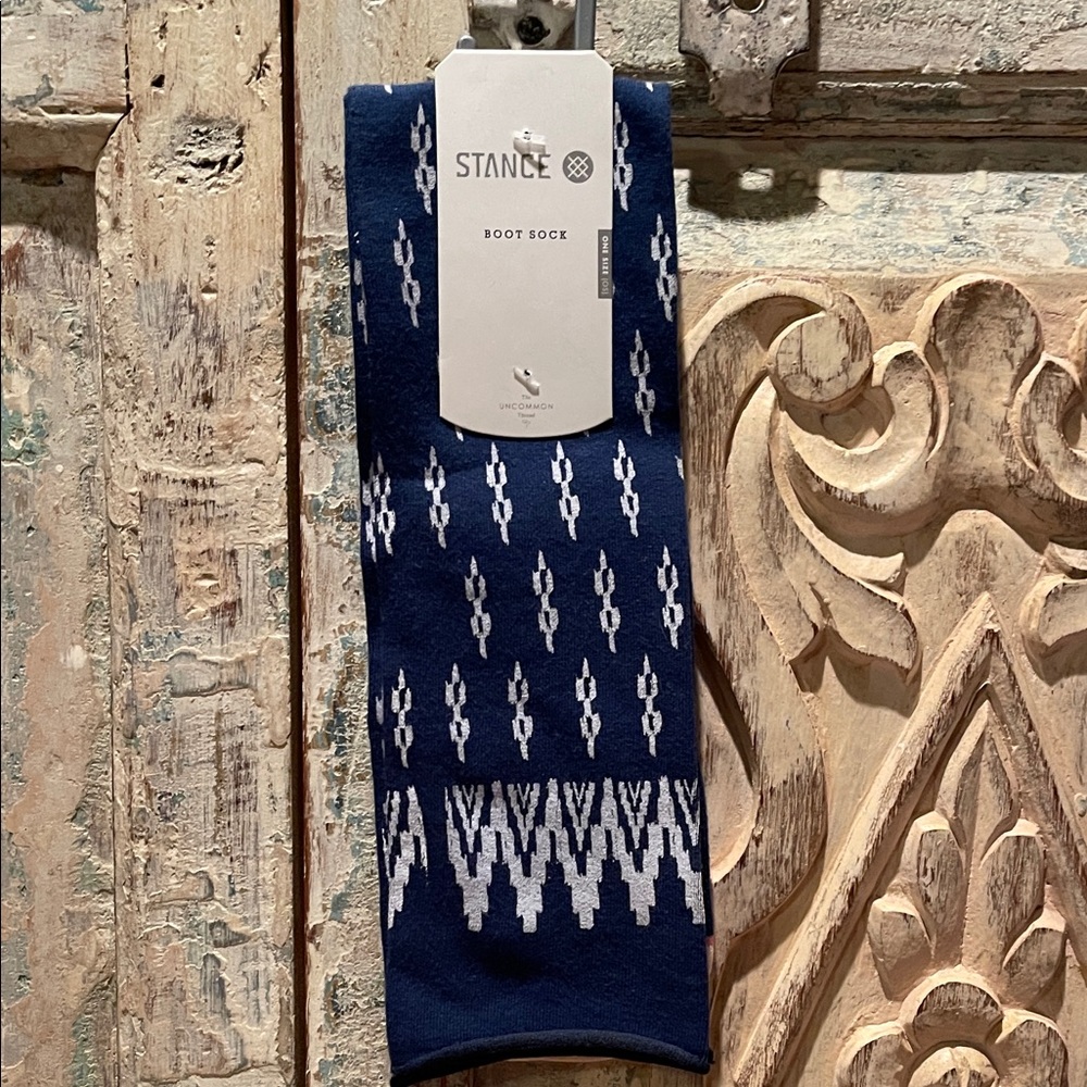 Stance Blue and White Patterned Boot Socks